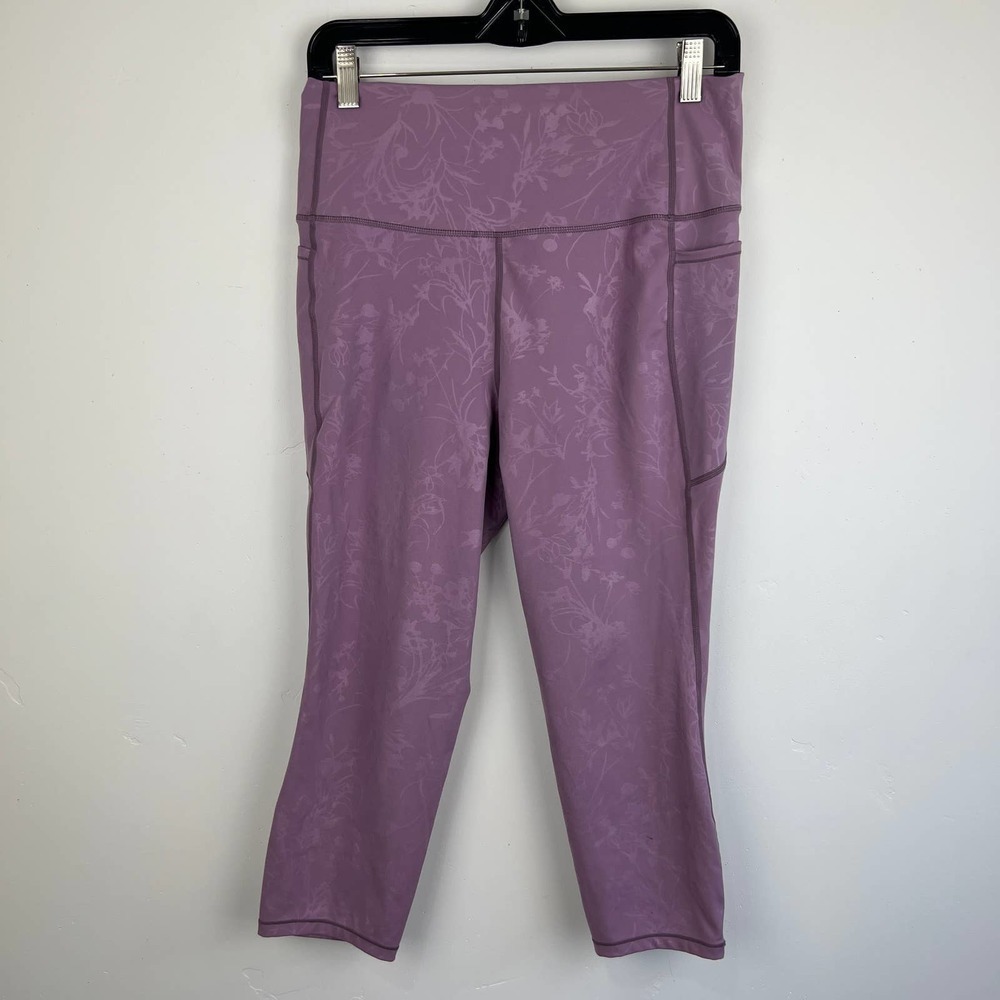 Zyia Active Floral Print Capri Pocket Leggings Womens Size: 8-10